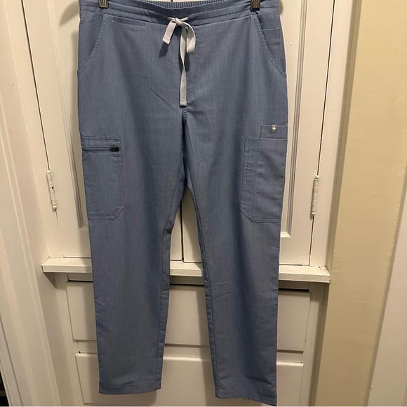 Figs Yola Skinny Scrub Pants - Heathered Indigo Blue Size: Small - Picture 5 of 12